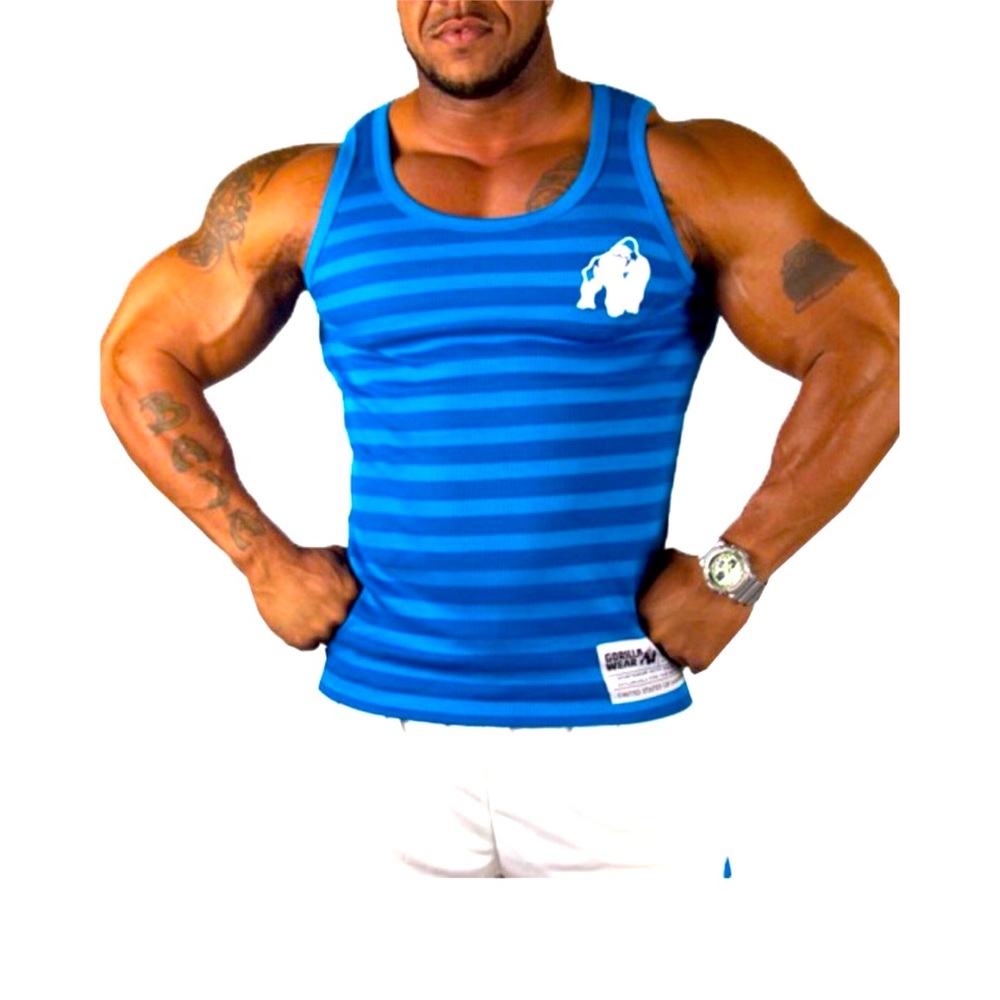 Gorilla Wear blue stretch tank top L/XL